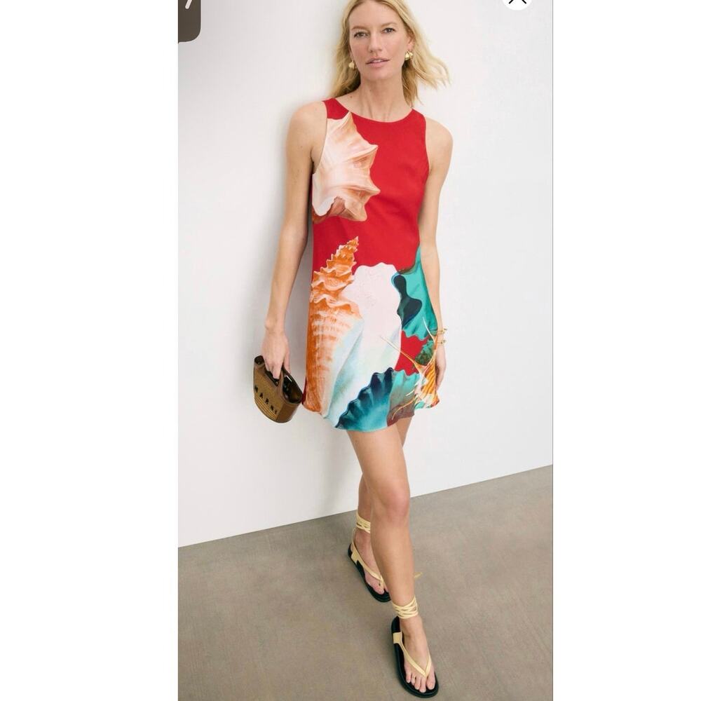 MUMA WORLD Multicolored Abstract Ocean Shapes Scoop Neck Murex Electra Mini sz M